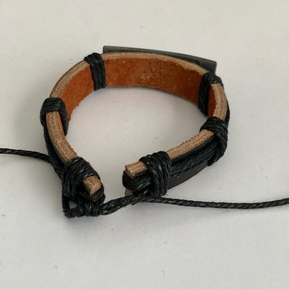 Vintage The Lords Prayer Leather Bracelet Mens Womens Adjustable Rope Catholic - Picture 8 of 10